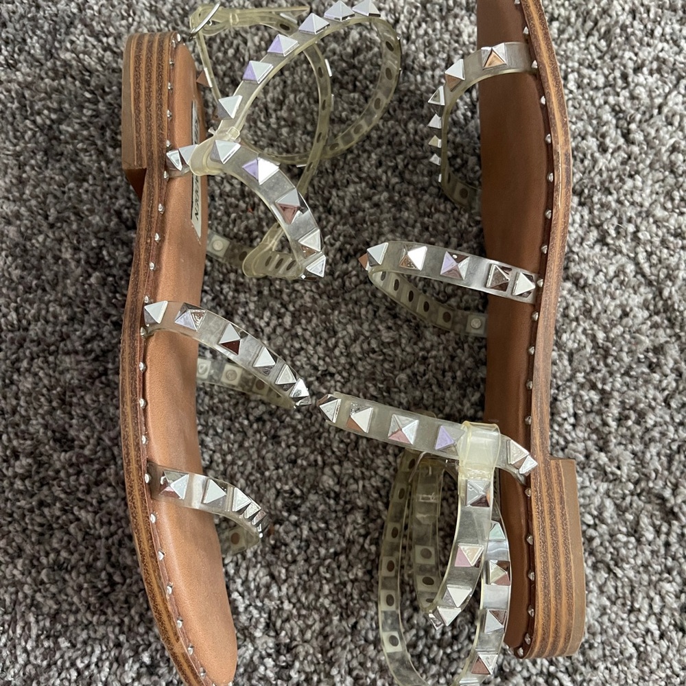 Steve Madden Travel Sandal Size 7.5 Clear & Silver - Picture 5 of 6